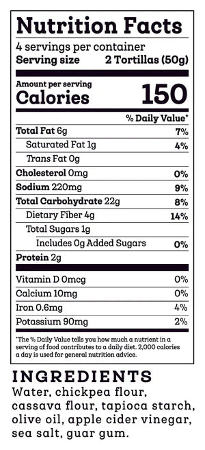 Siete Foods Grain Free Chickpea Flour Tortillas