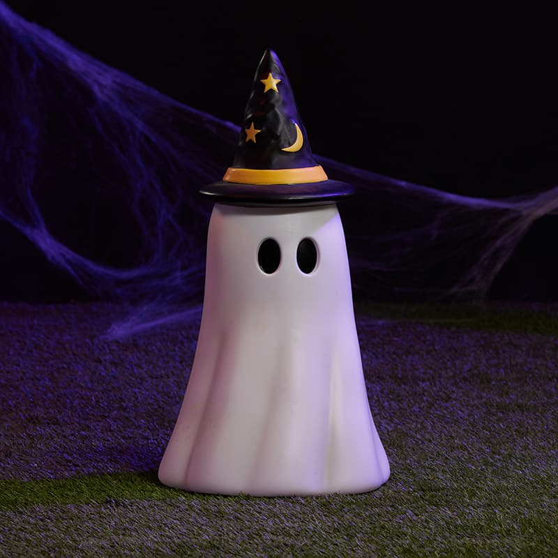 Cracker Barrel Ghost With Witch Hat Blow Mold
