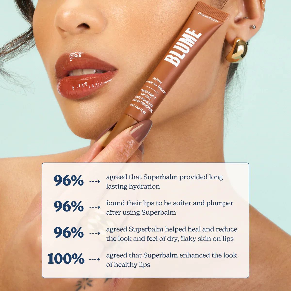 Blume Superbalm Tripeptide-1 Lip Tint in Toffee x2