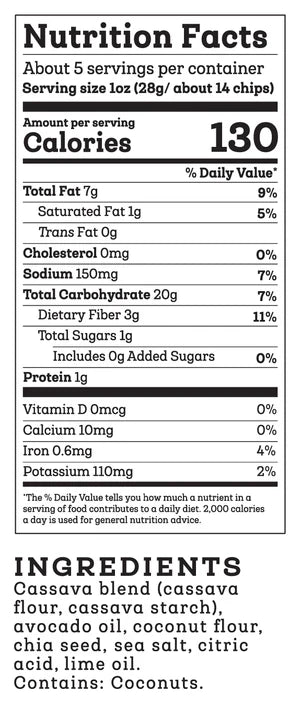 Siete Foods Grain Free Lime Tortilla Chips