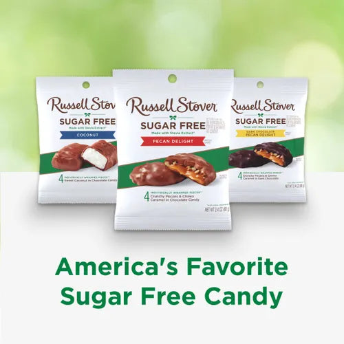 Russell Stover Chocolates Sugar Free Pecan Delight in Chocolate Candy, 2.4 oz bag