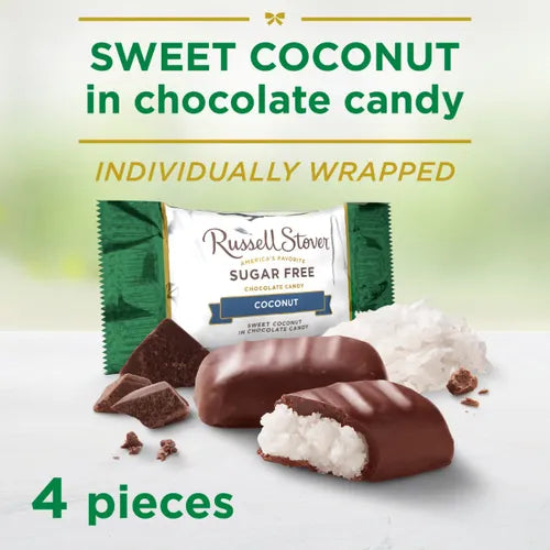 Russell Stover Chocolates Sugar Free Coconut Candies, 2 oz bag
