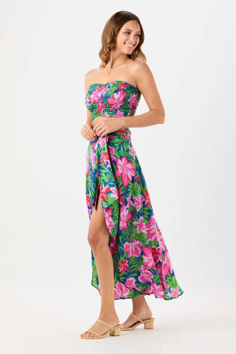 Tiare Hawaii Azure Wrap Skirt - Honduras Blue