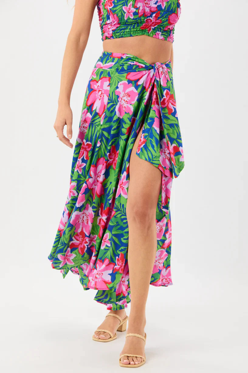 Tiare Hawaii Azure Wrap Skirt - Honduras Blue