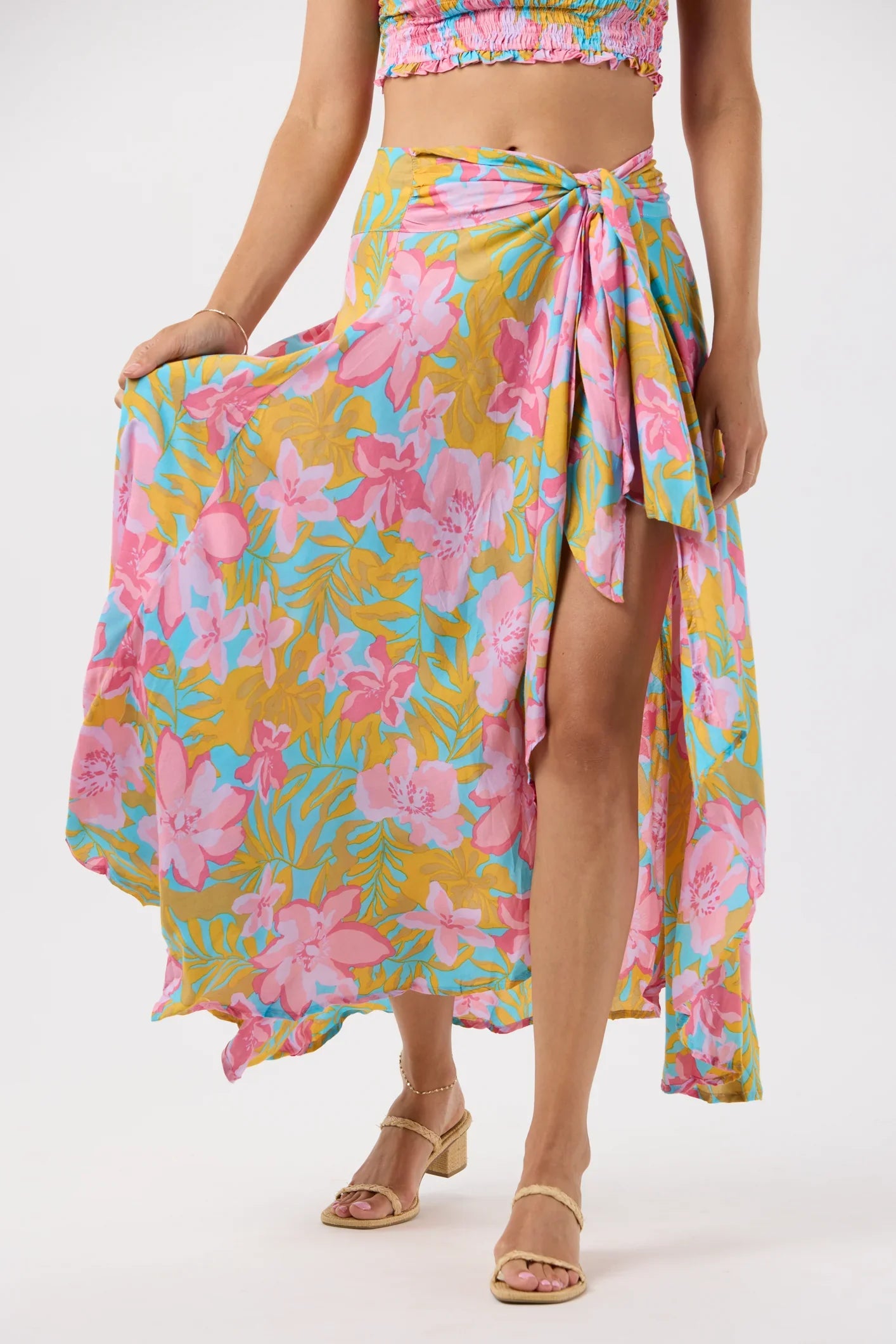 Tiare Hawaii Azure Wrap Skirt - Honduras Turquoise