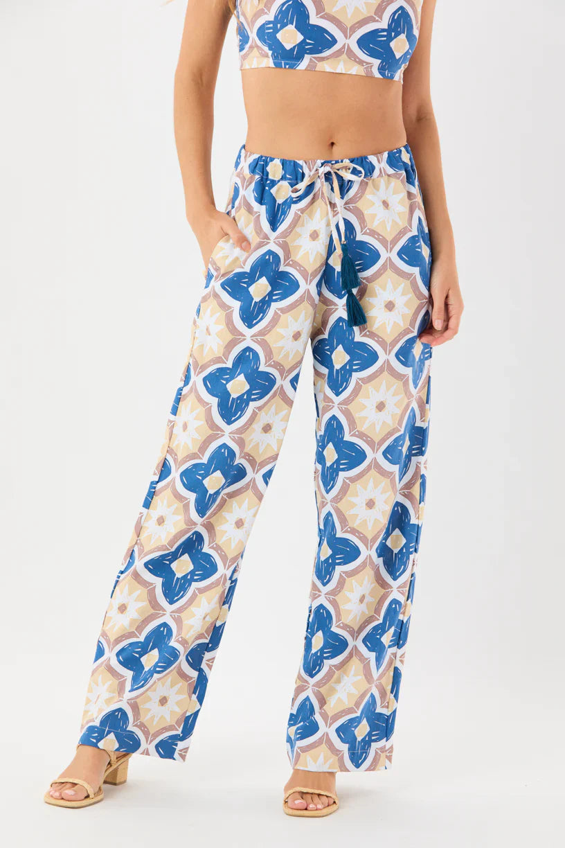 Tiare Hawaii Crete Pant - Spanish Tiles Blue