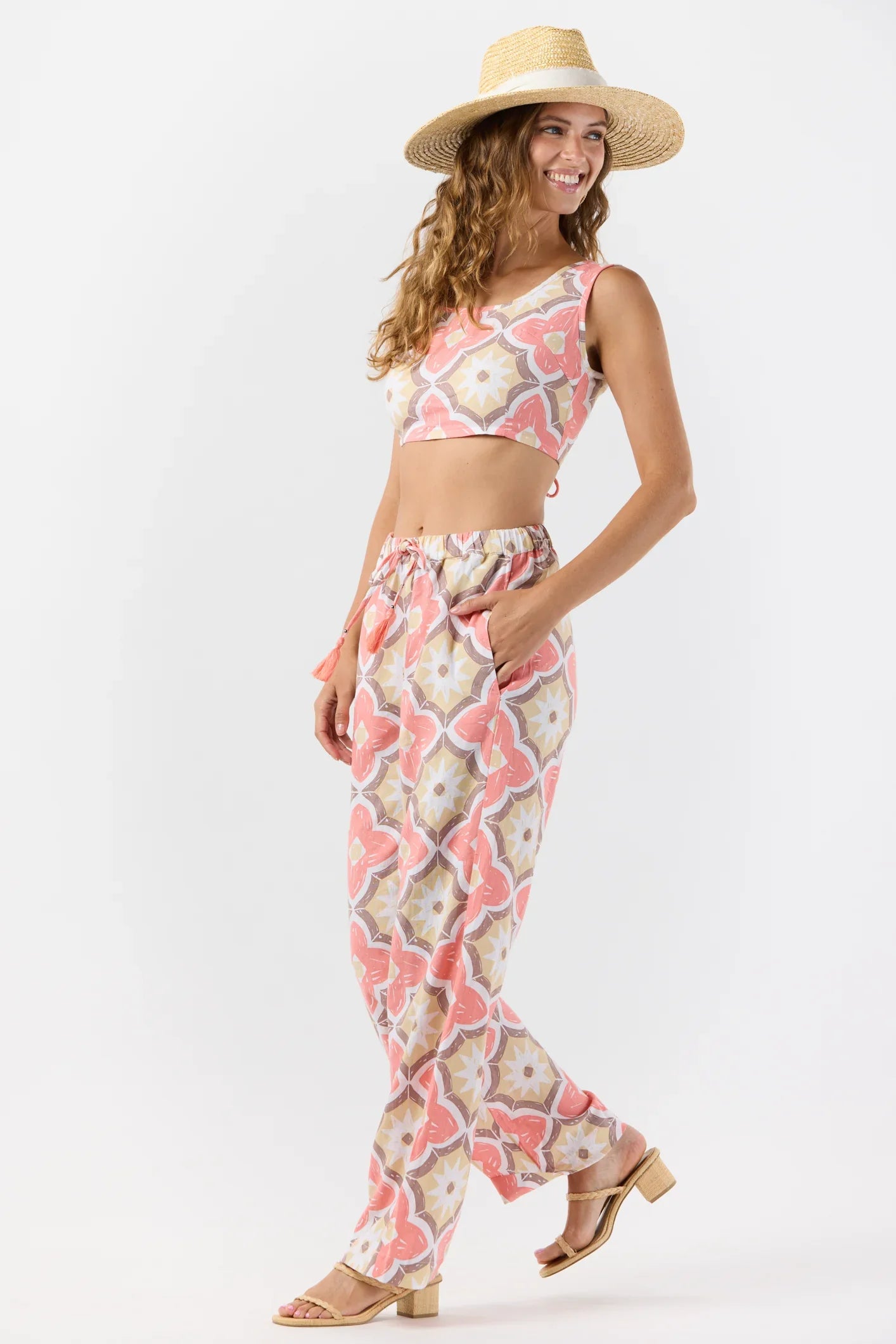 Tiare Hawaii Crete Pant - Spanish Tiles Peach