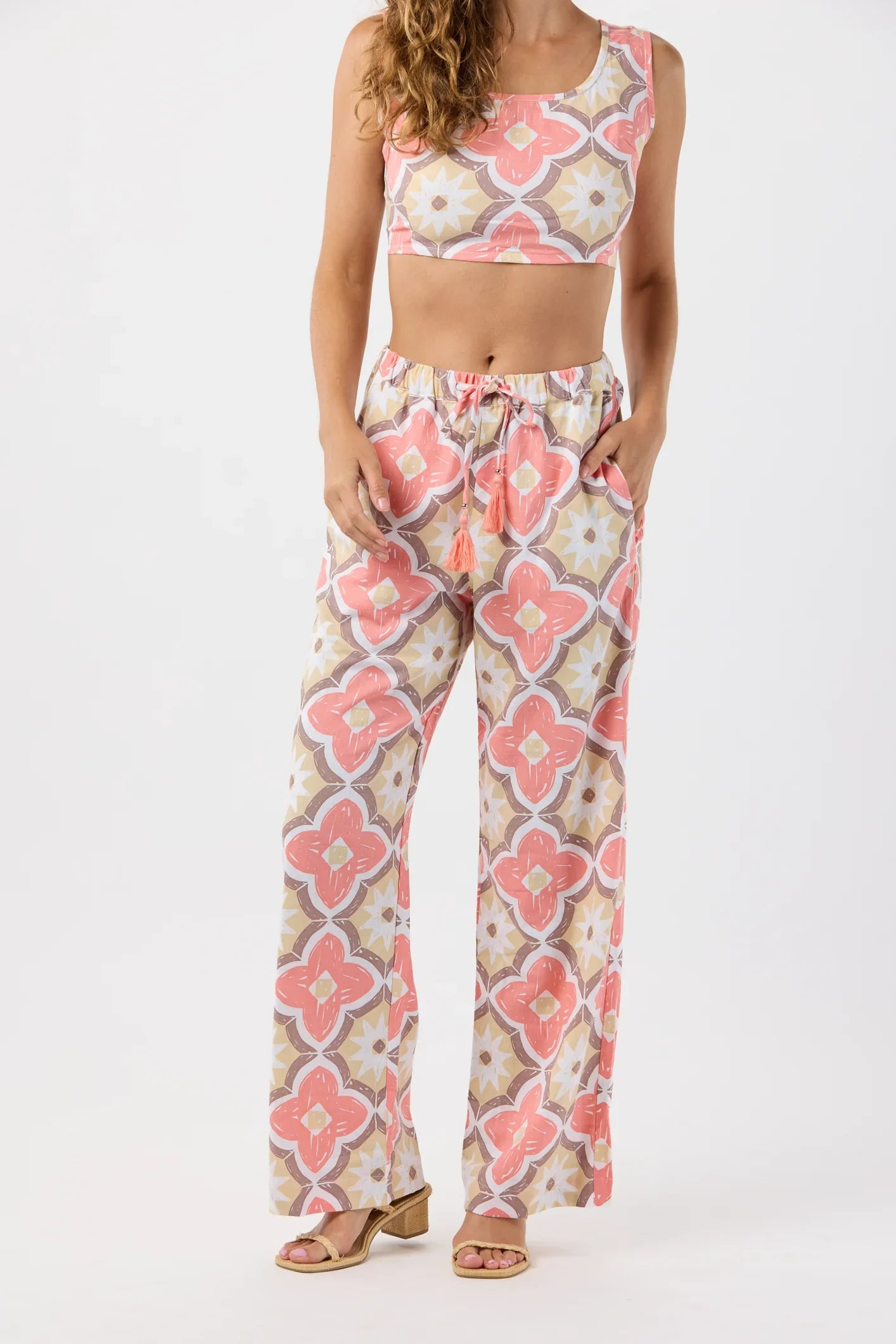 Tiare Hawaii Crete Pant - Spanish Tiles Peach