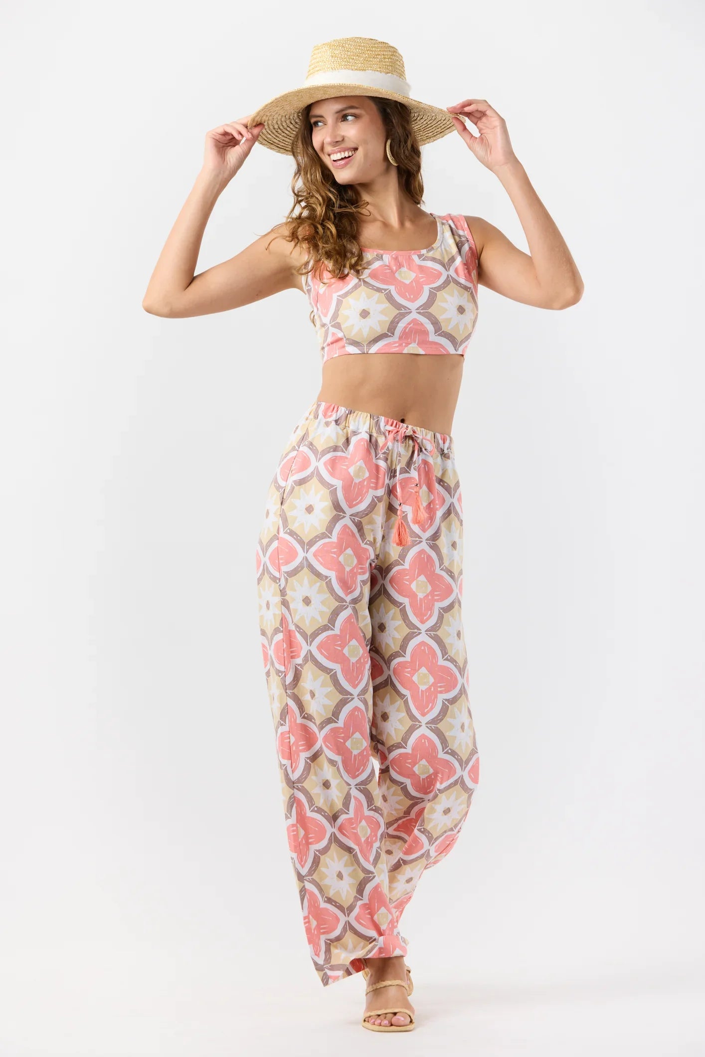 Tiare Hawaii Crete Pant - Spanish Tiles Peach