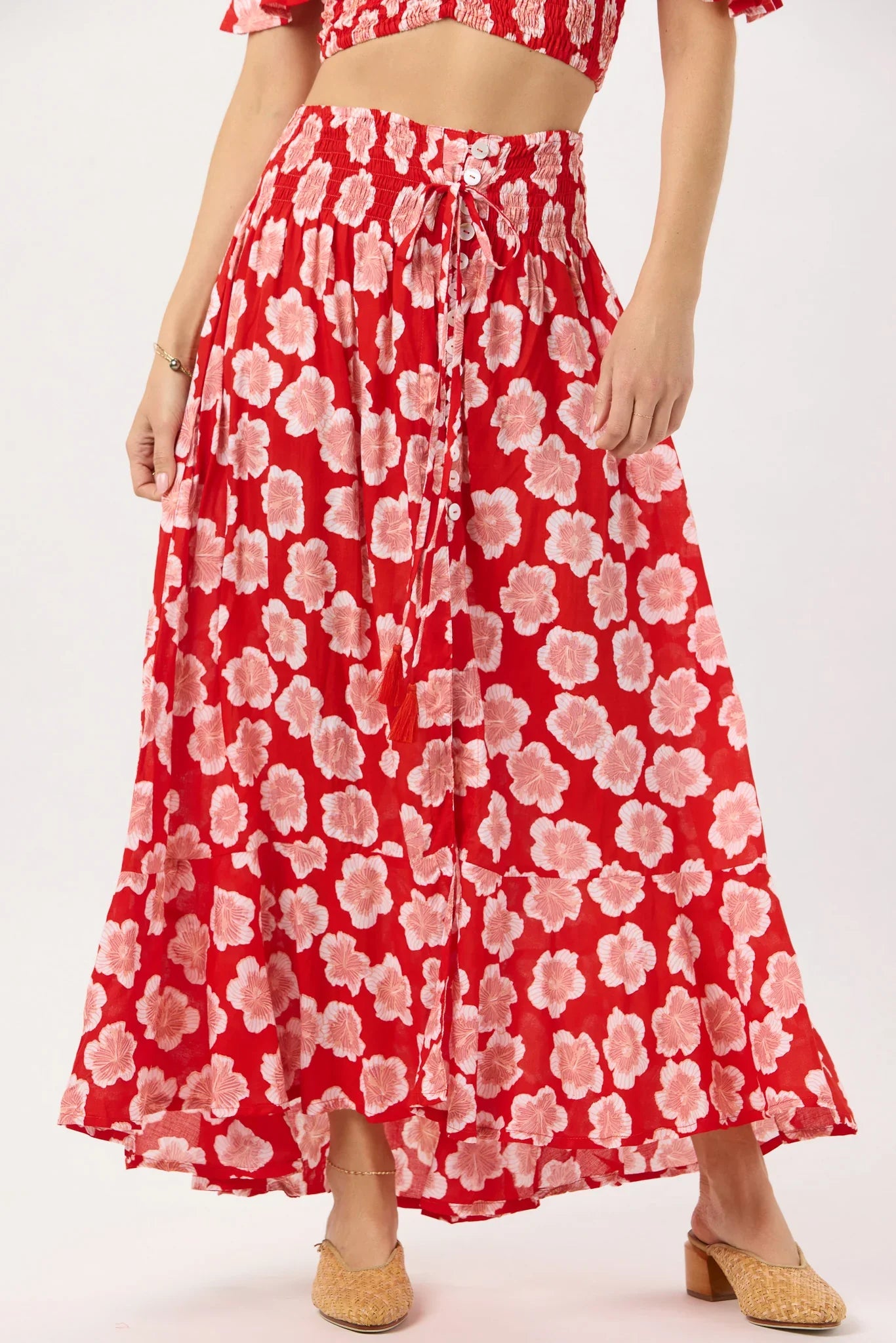 Tiare Hawaii Dakota Skirt - Lanai Floral Red