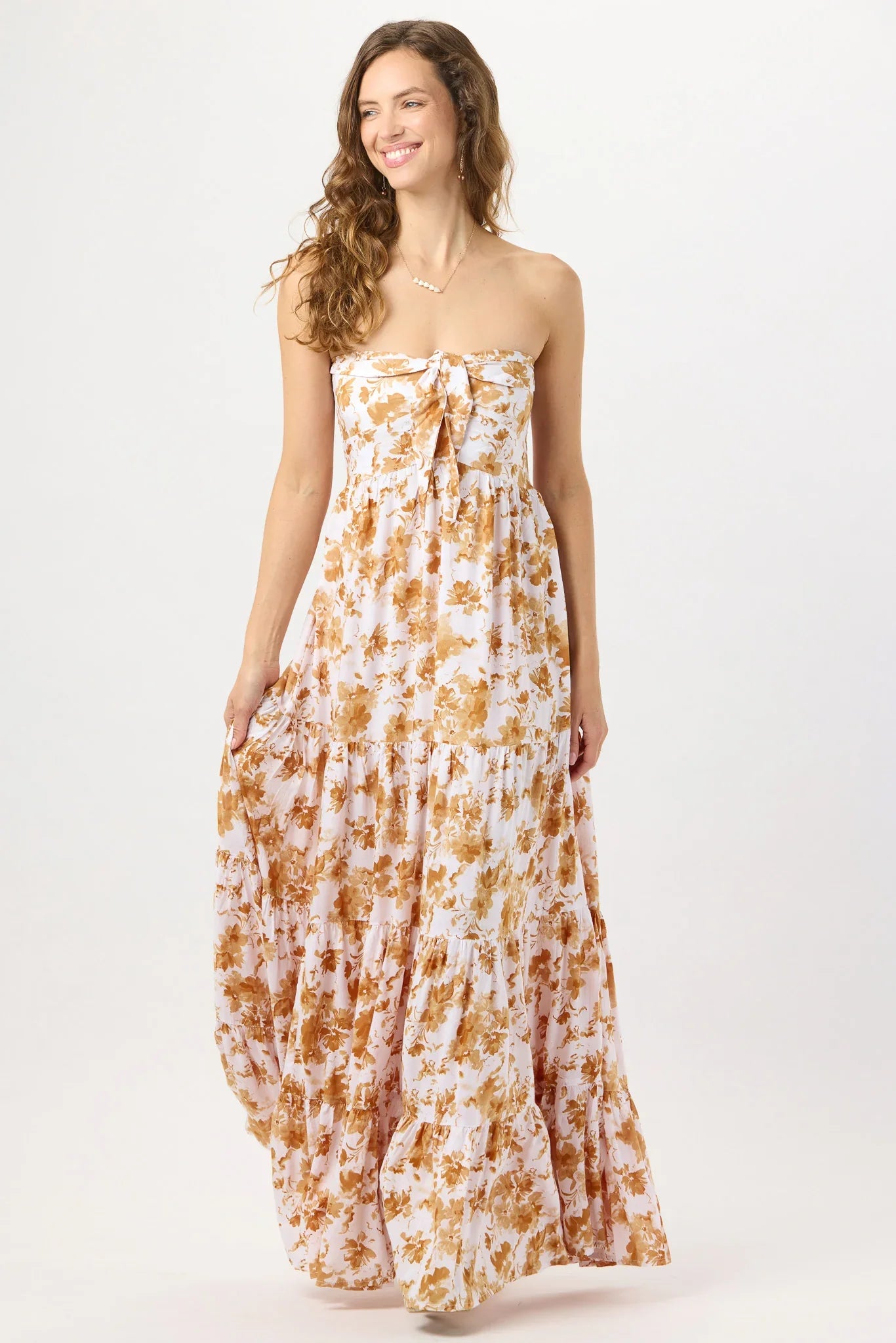 Tiare Hawaii Gardenia Maxi Dress - Dreamy Floral Sand