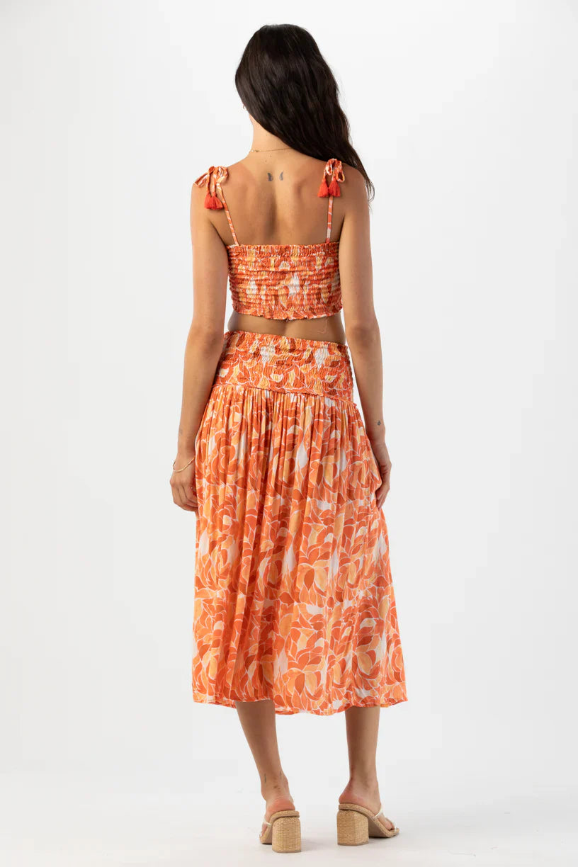Tiare Hawaii Havana Skirt - Scattered Petals Gold