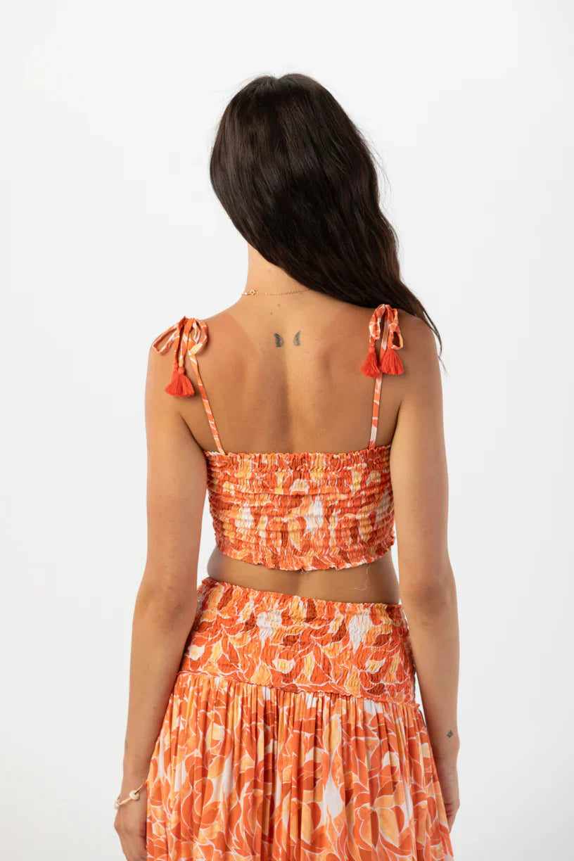 Tiare Hawaii Havana Top - Scattered Petals Gold