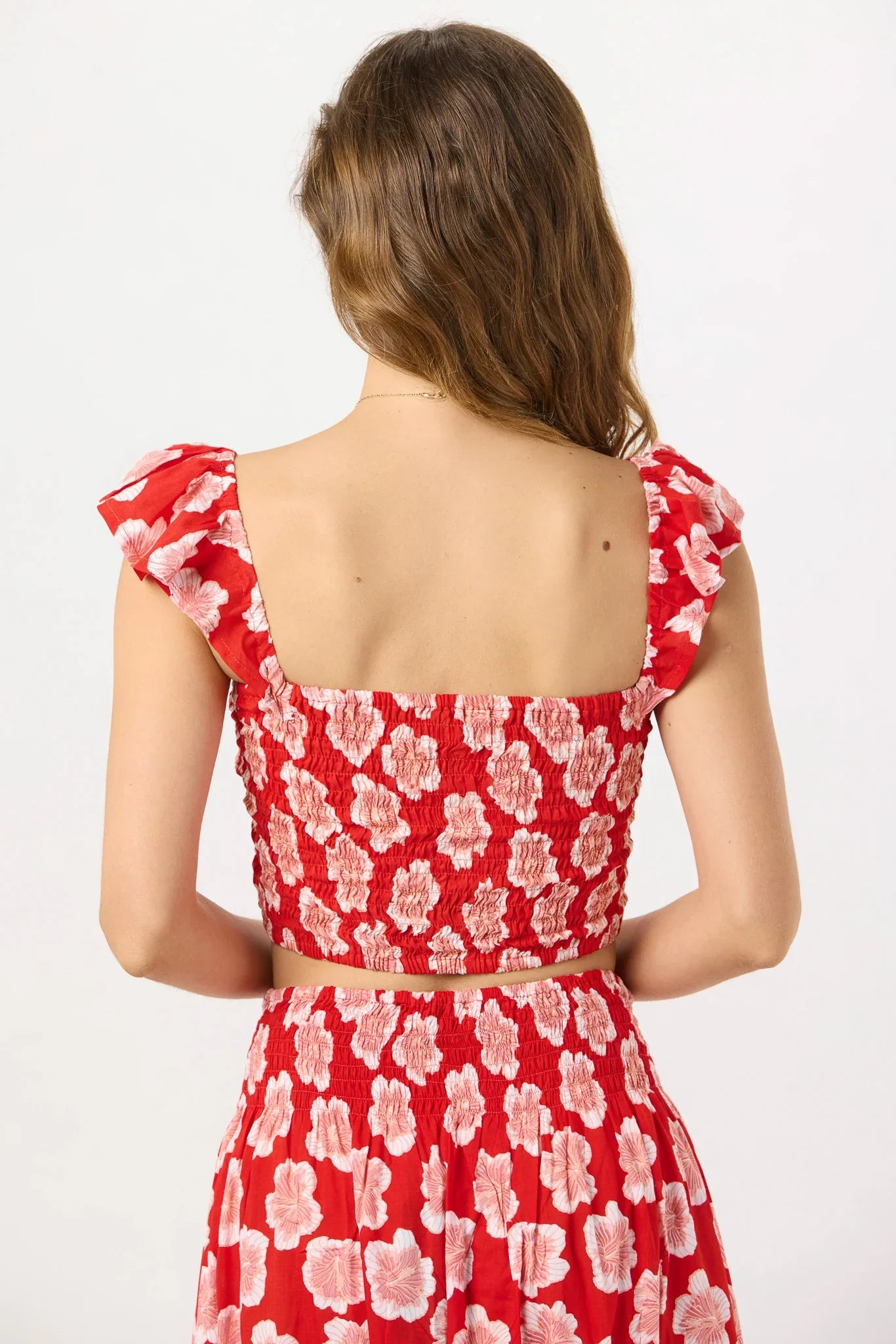 Tiare Hawaii Hollie Crop Top - Lanai Floral Red
