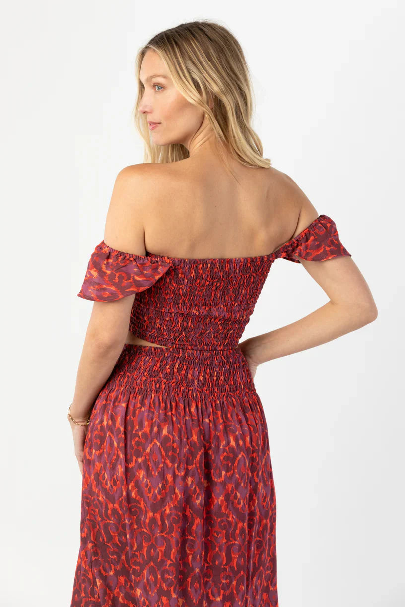 Tiare Hawaii Hollie Crop Top Naturals - Ikat Red