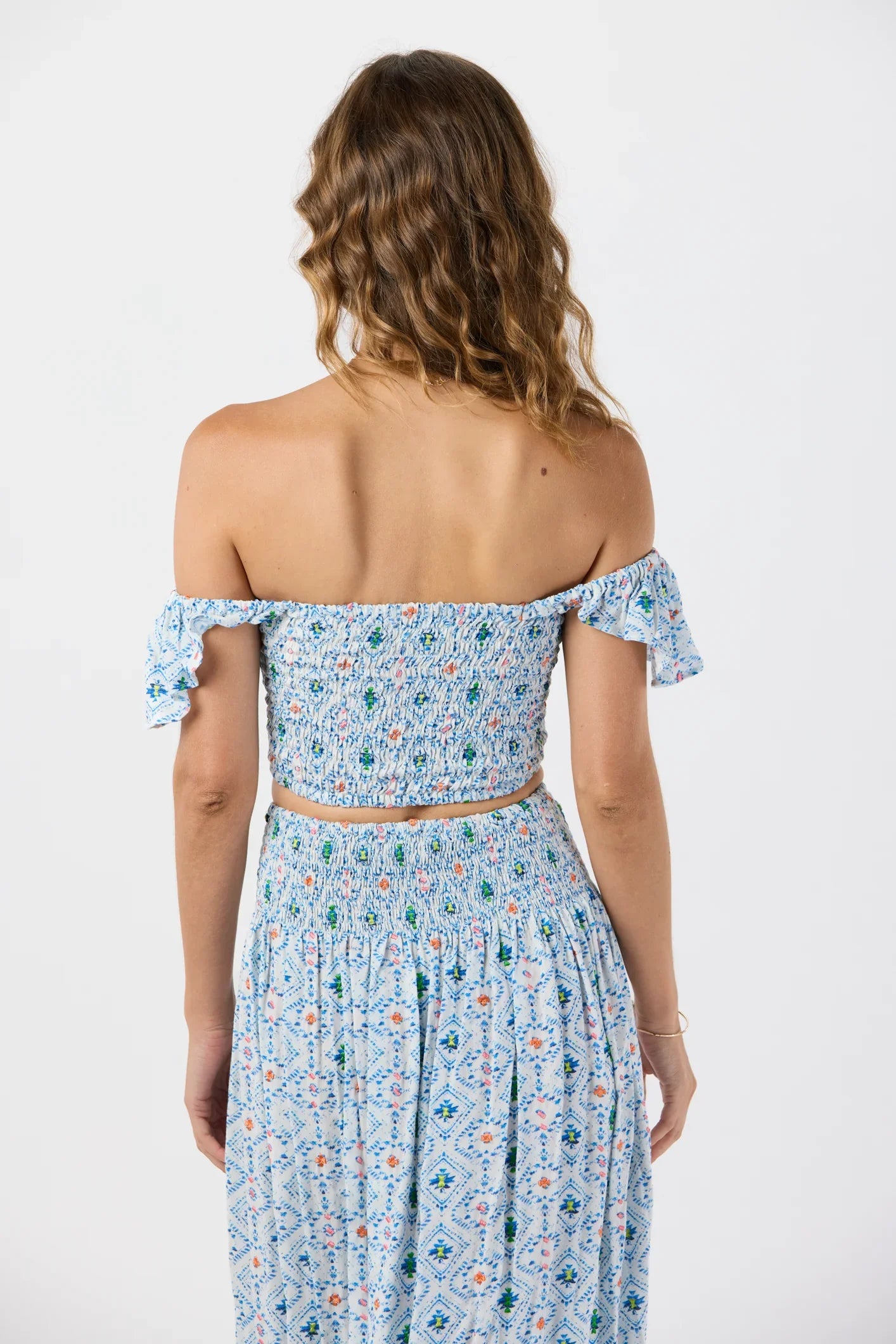 Tiare Hawaii Hollie Crop Top Naturals - Sedona Blue