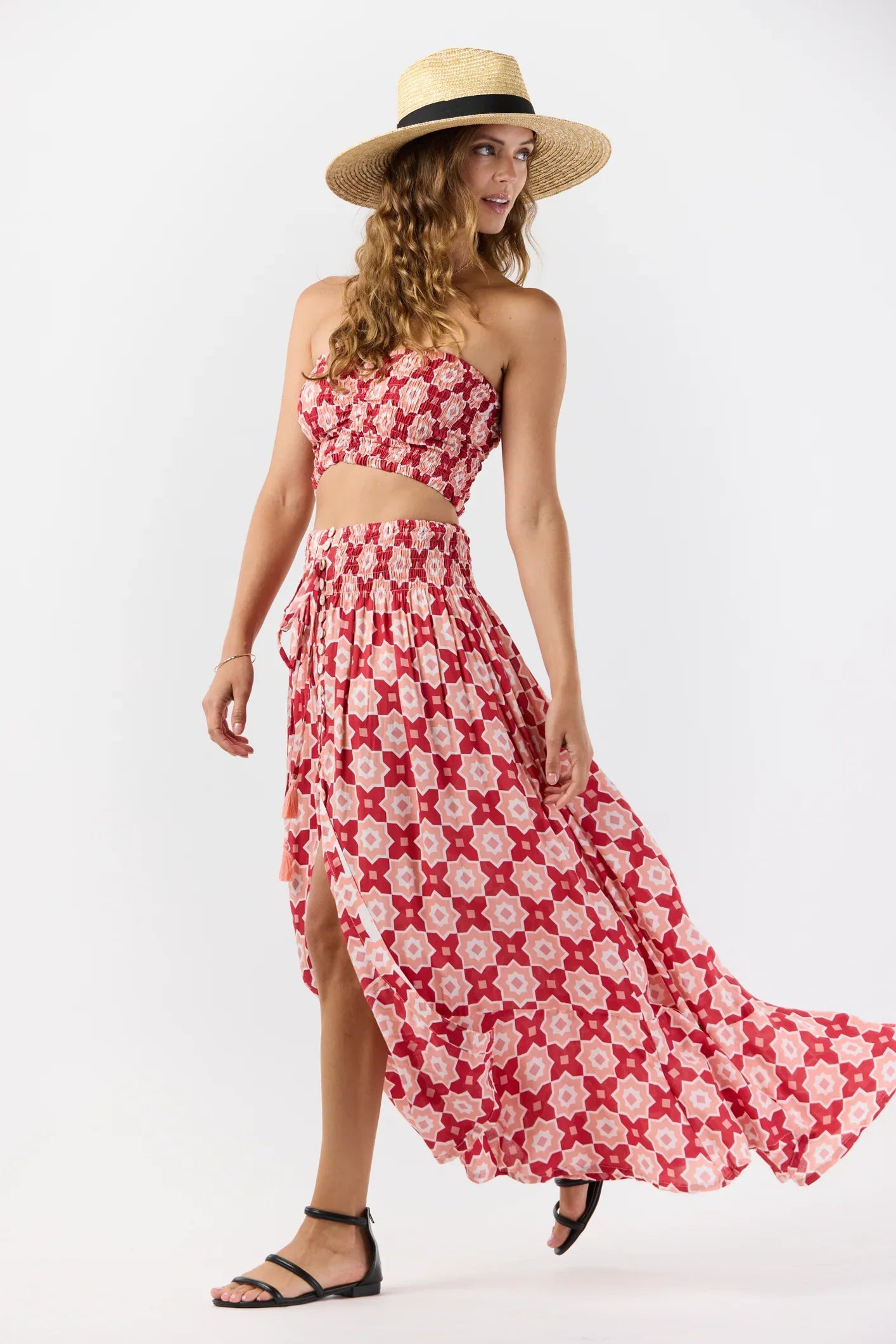Tiare Hawaii Hollie Crop Top Sleeveless - Casablanca Red