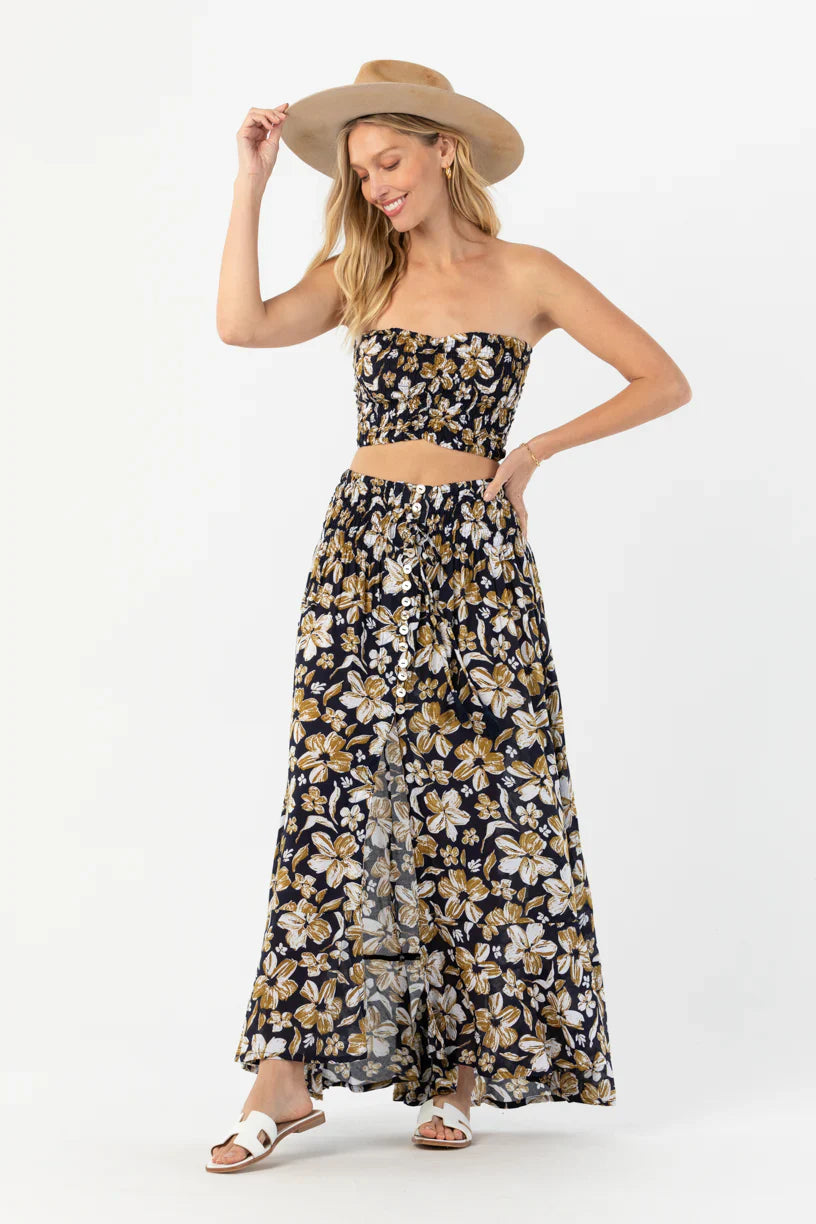Tiare Hawaii Hollie Crop Top Sleeveless - Lihue Black