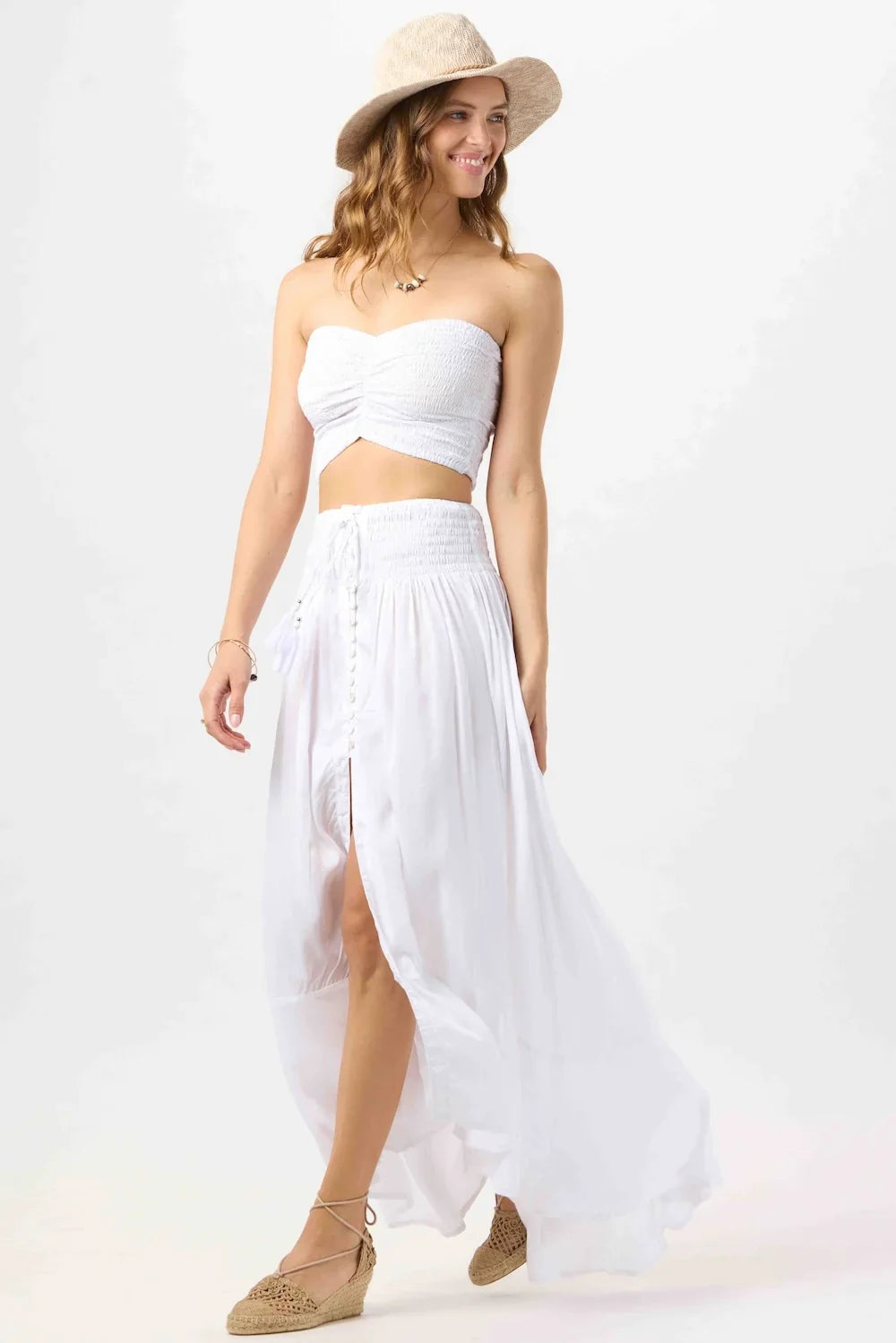 Tiare Hawaii Hollie Crop Top Sleeveless - White
