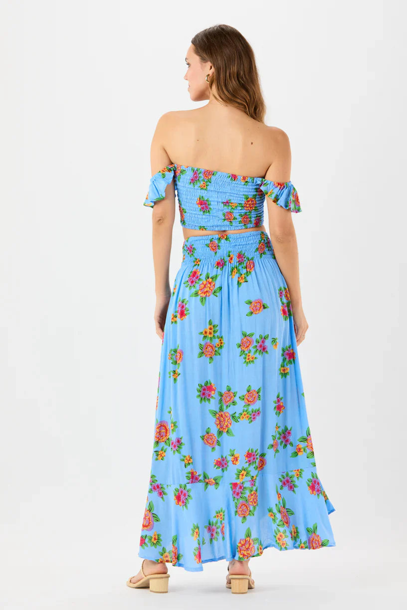 Tiare Hawaii Hollie Crop Top - Vintage Hawaiian Blue