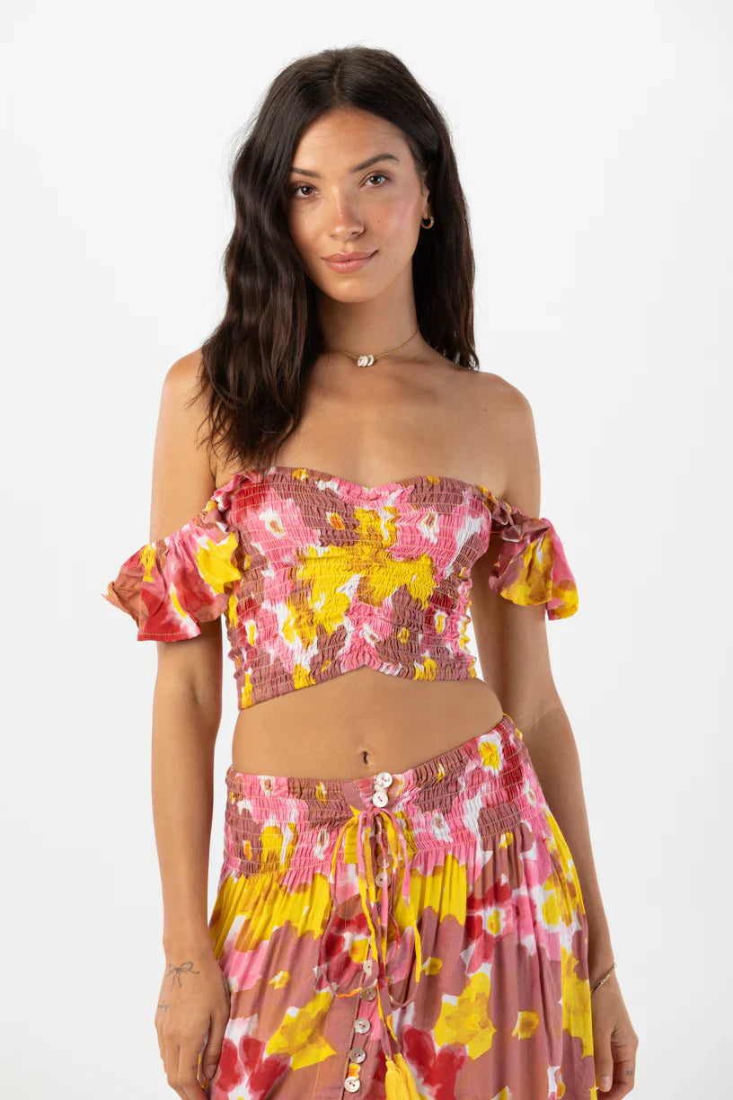 Tiare Hawaii Hollie Crop Top - Watercolor Dreams Mauve
