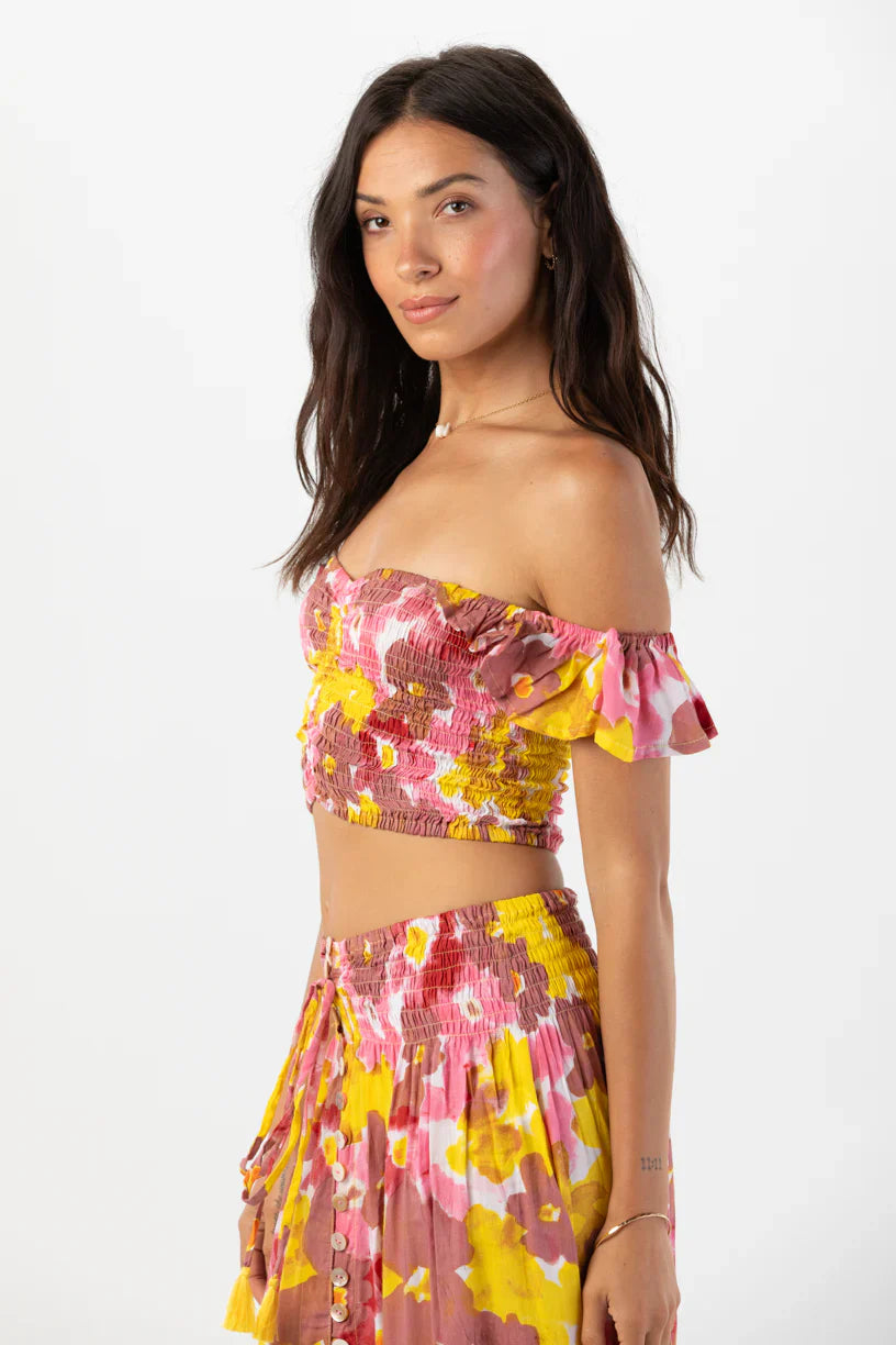Tiare Hawaii Hollie Crop Top - Watercolor Dreams Mauve
