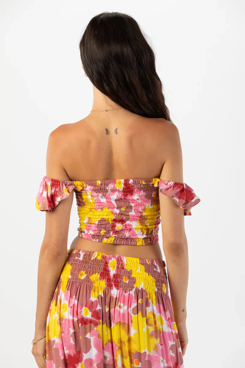 Tiare Hawaii Hollie Crop Top - Watercolor Dreams Mauve