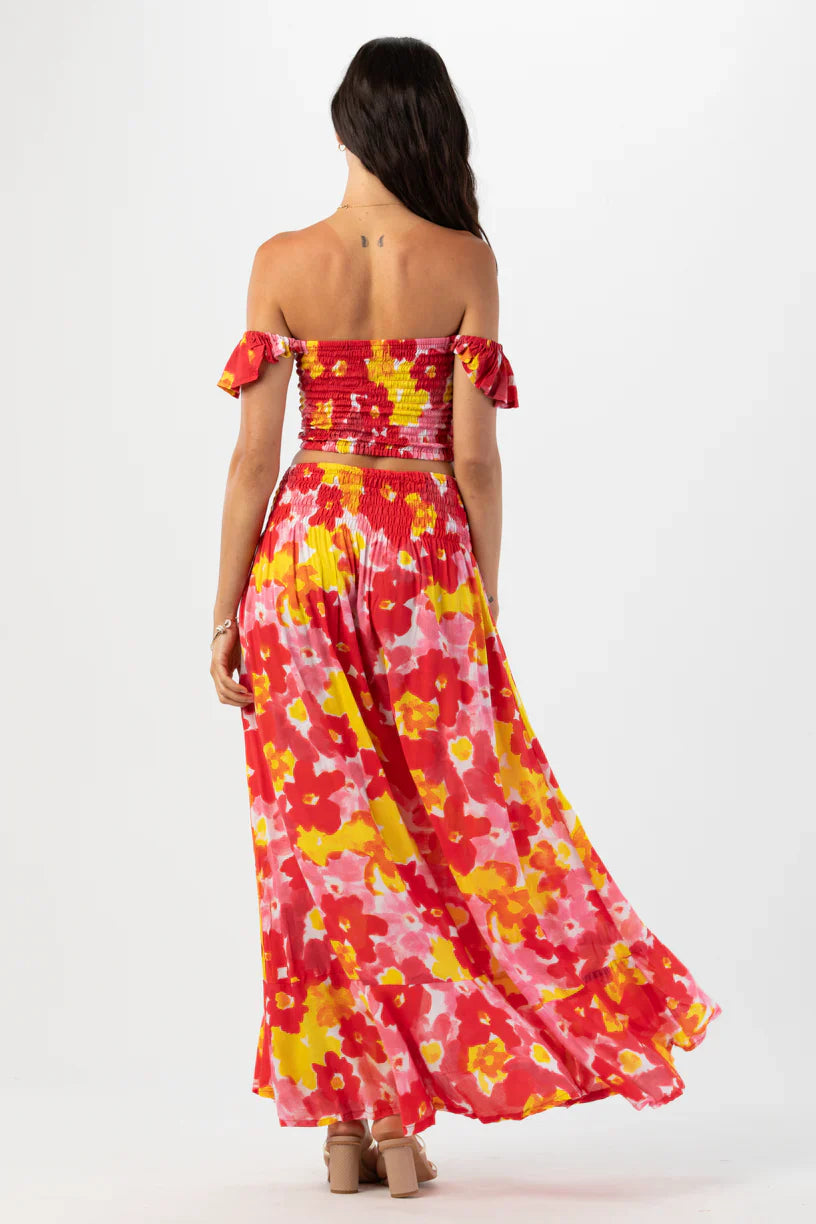 Tiare Hawaii Hollie Crop Top - Watercolor Dreams Red