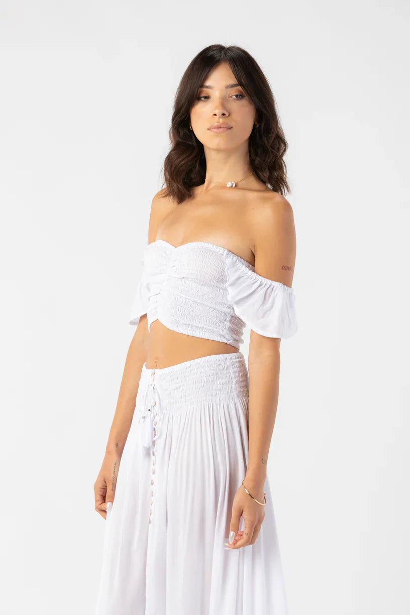Tiare Hawaii Hollie Crop Top - White