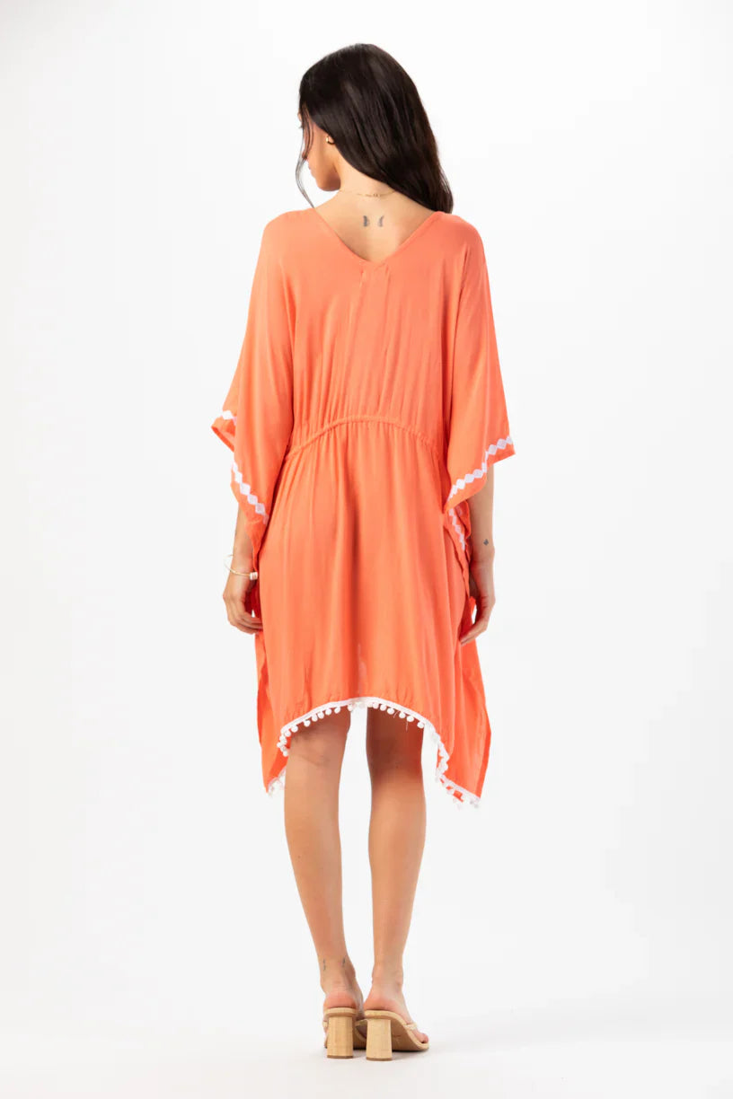 Tiare Hawaii Mykonos Mini Dress - Neon Guava White