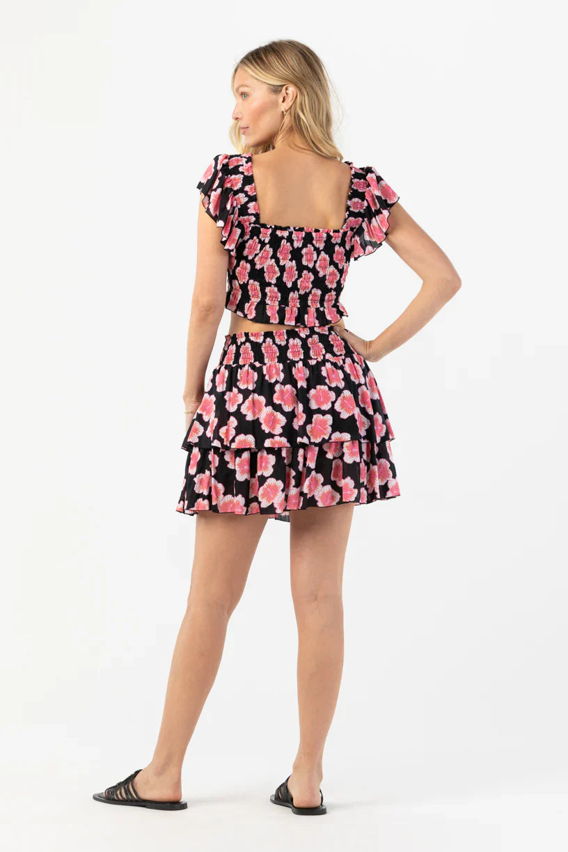 Tiare Hawaii Olivia Top - Lanai Floral Black