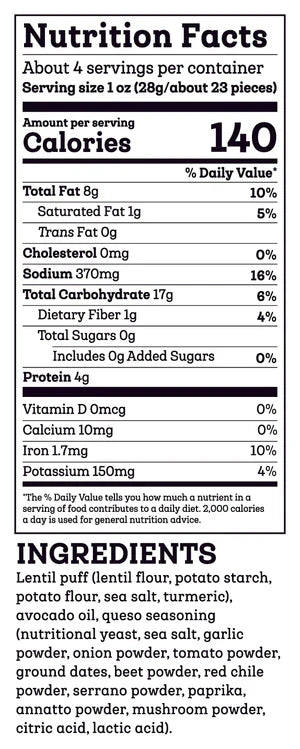 Siete Foods Grain Free Queso Puff Snacks