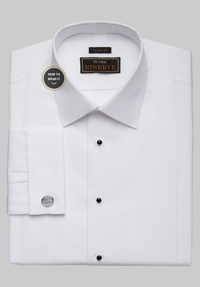 Jos. A. Bank Reserve Collection Tailored Fit Bib-Front Spread Collar Formal Dress Shirt - Big & Tall #533N