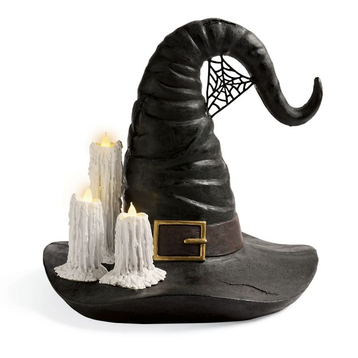 Grandin Road Witch Hat Decor with Candles