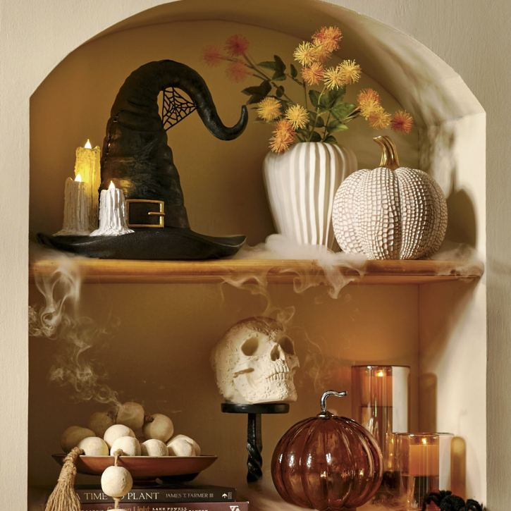Grandin Road Witch Hat Decor with Candles