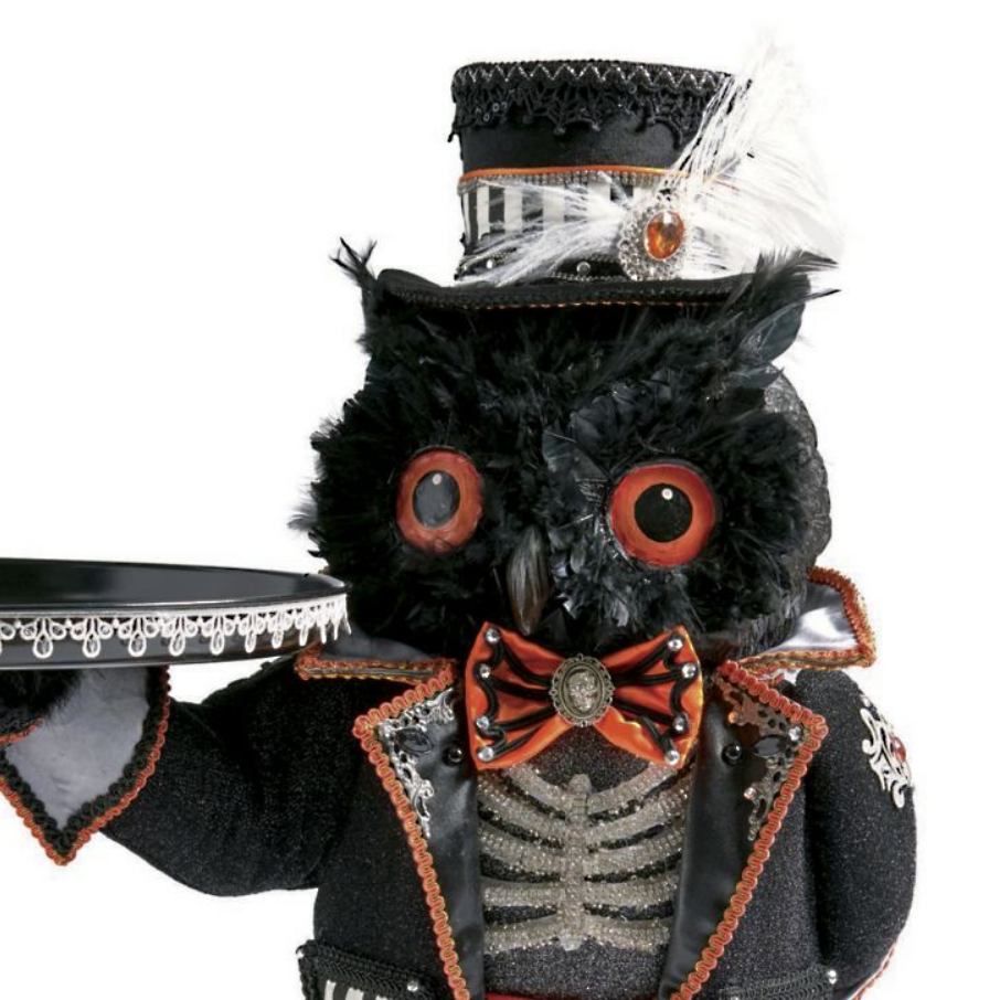 Grandin Road Katherine's Collection Macabre Owl Tabletop Server