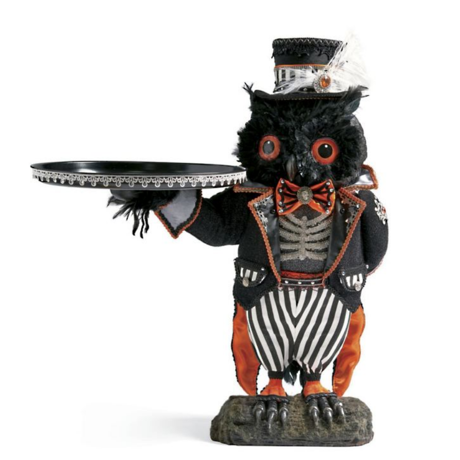 Grandin Road Katherine's Collection Macabre Owl Tabletop Server