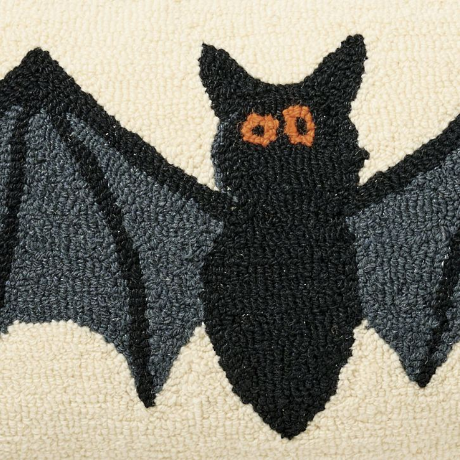 Grandin Road Halloween Hooked Bat Pillow