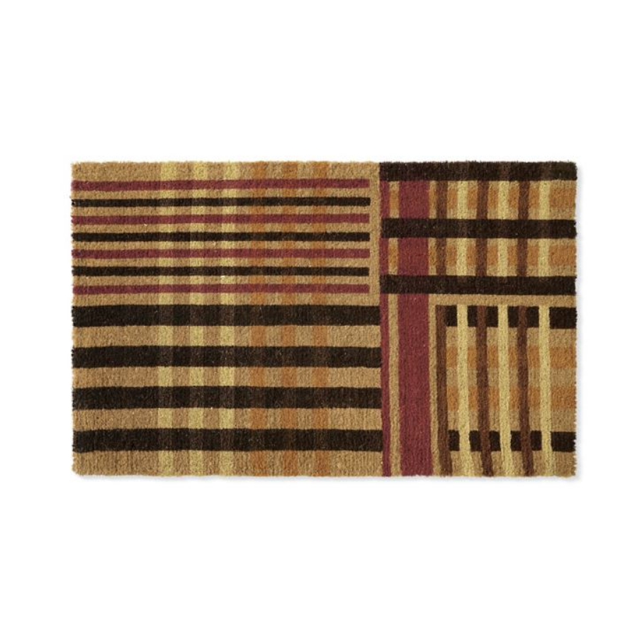 Grandin Road Autumnal Plaid Coir Door Mat