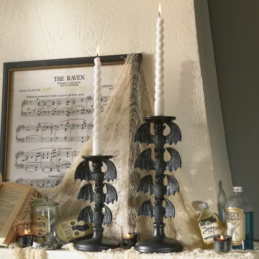 Grandin Road Bats Candleholder, Set of Two