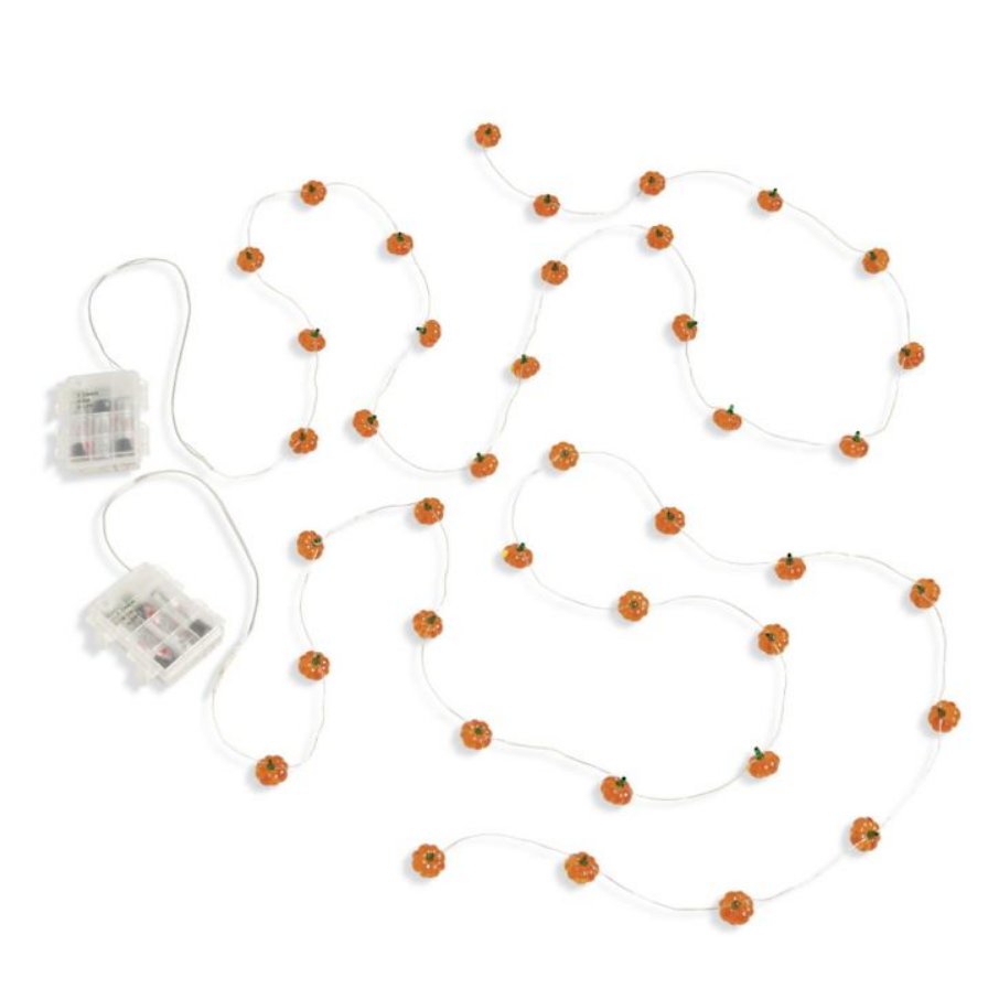 Grandin Road Mini Pumpkin String Lights, Set of Two