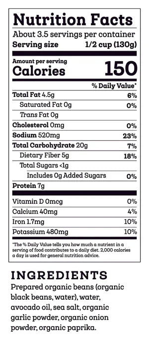 Siete Foods Refried Black Beans