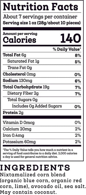 Siete Foods Maíz Blue Corn Tortilla Chips