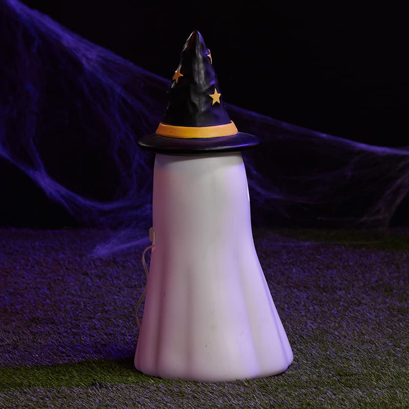 Cracker Barrel Ghost With Witch Hat Blow Mold