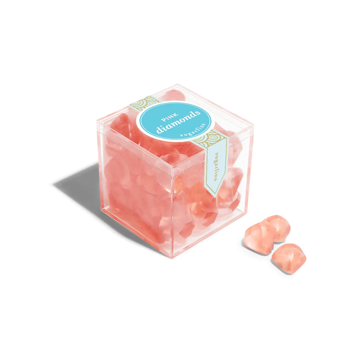 Sugarfina Pink Diamonds Strawberry Gummy - Small Candy Cube (x4)