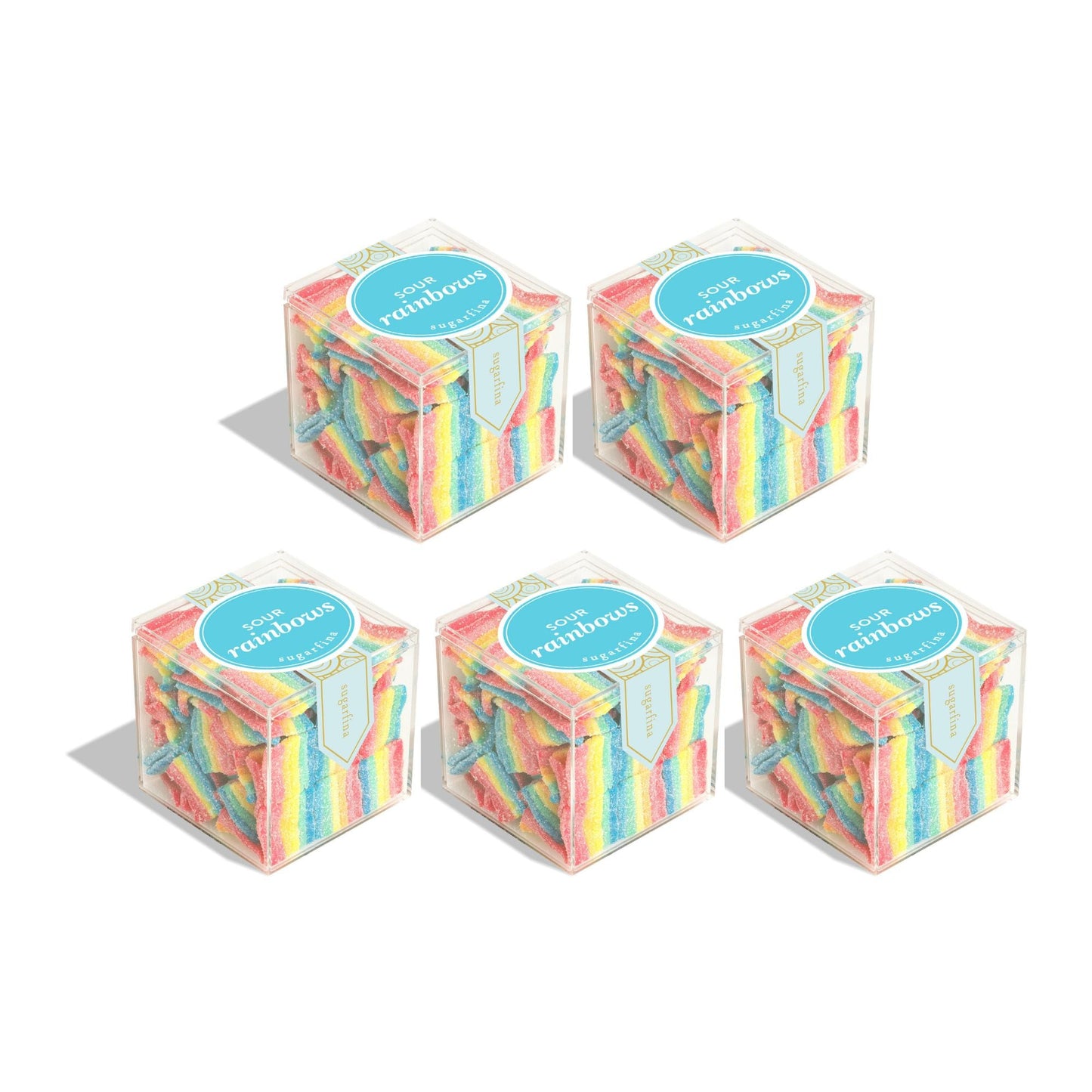Sugarfina Sour Rainbows Large Candy Cube Pack of 5