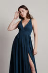 Tobi All I Ever Need Deep V High Slit Maxi Dress