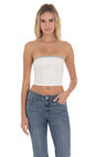 Lucy in the Sky Strapless Jaqcuard Top in White