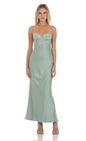 Lucy in the Sky Satin Sweetheart Neck Maxi Dress