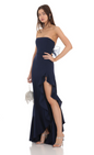 Lucy in the Sky Strapless Back Bow Corset Maxi Dress